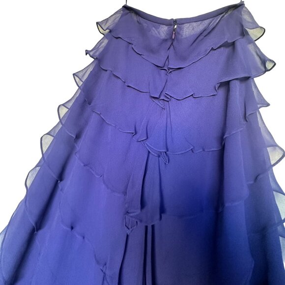 Shawn Ray Fons Tiered Chiffon Silk Strapless Cocktail Dress Size 8 Blue NWT $880 - Picture 5 of 10